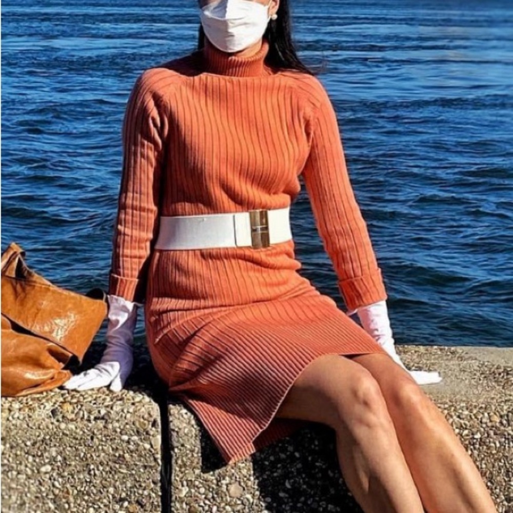 Orange Sweater Dress